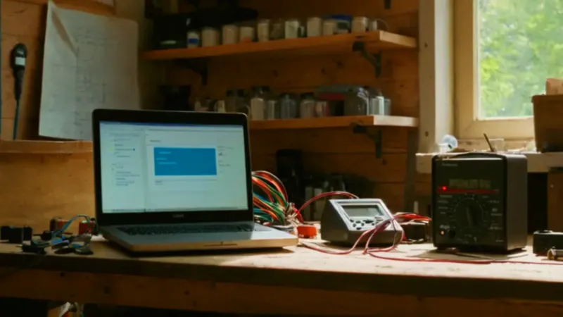 Un electrónico concentrado en su taller