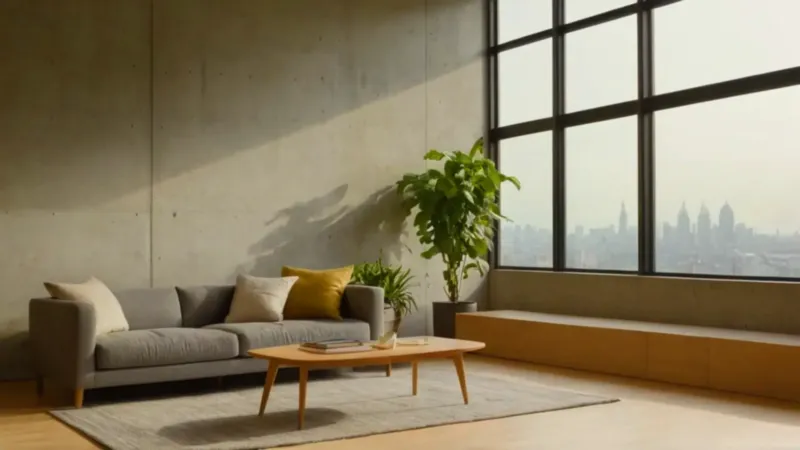 Persona en un loft bañado de luz