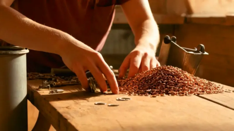 Un joven trabaja concentrado en su taller