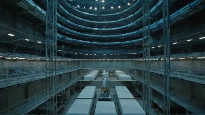 Laboratorio industrial con un inmenso reactor