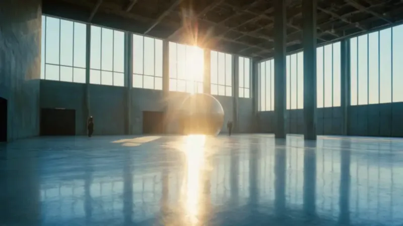 Un hombre contempla una esfera de luz