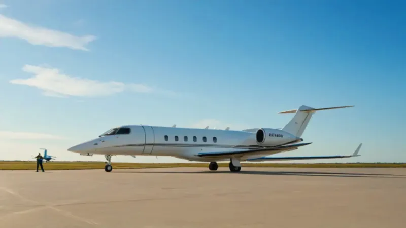 Un jet privado reposta en la pista