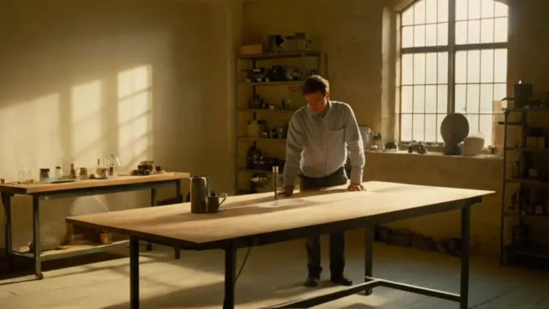 Persona estudia magnetismo en un laboratorio