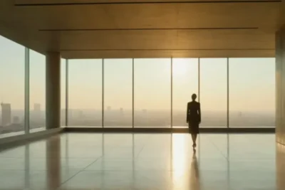 Figura en un moderno despacho tecnológico