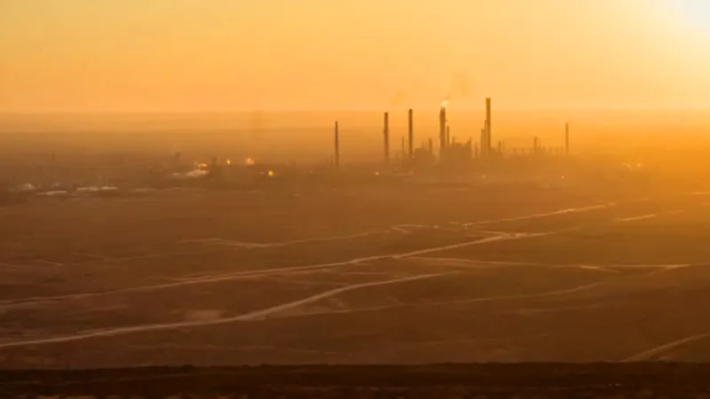 Silueta sobre la ciudad y el desierto