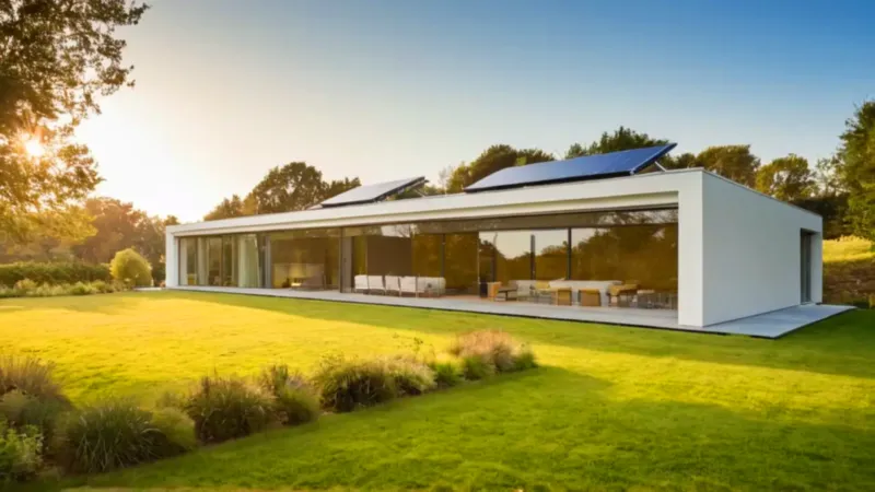 Casa moderna y sostenible en la naturaleza