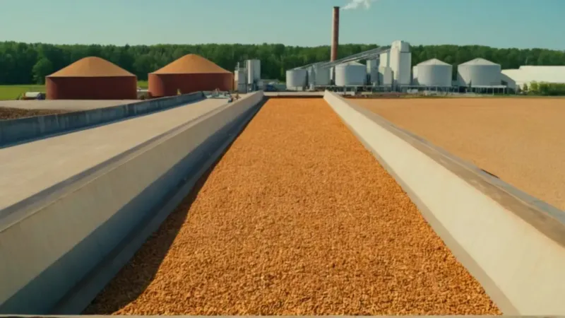 Planta de biomasa industrial en funcionamiento