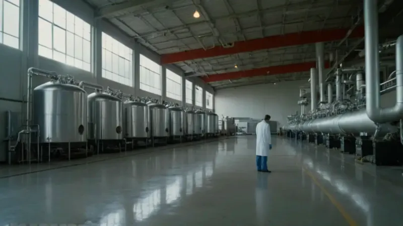 Técnico en una moderna planta industrial