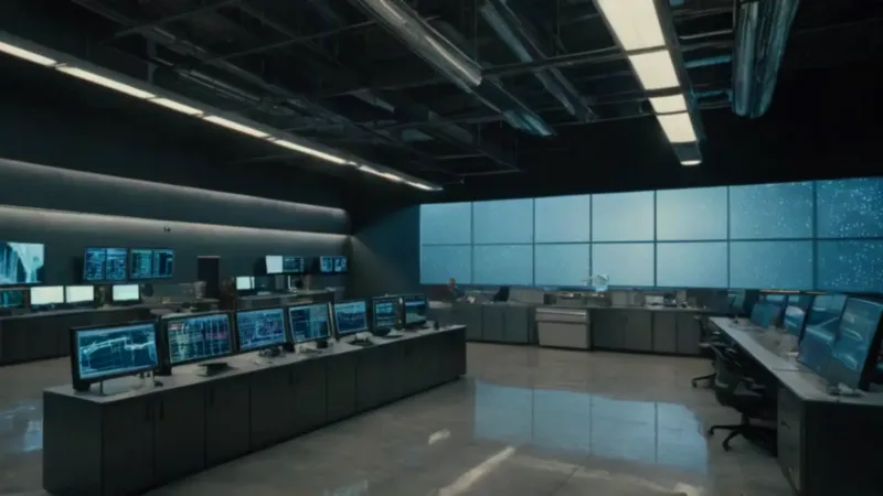 Moderna sala de control de alta tecnología