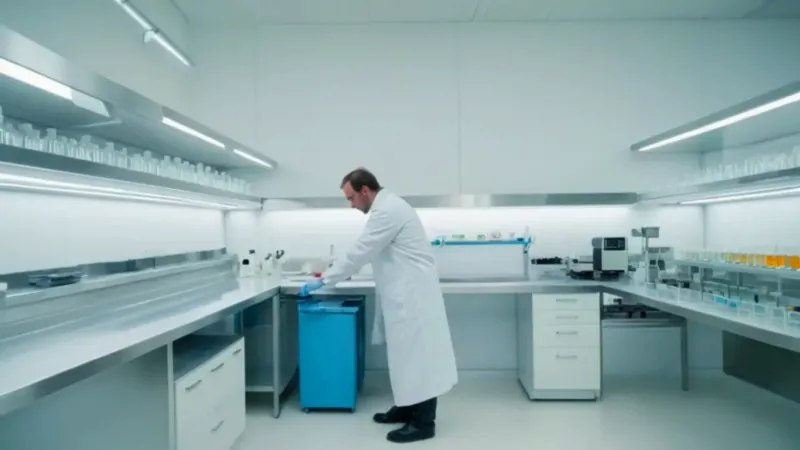 Un científico trabaja con precisión en laboratorio