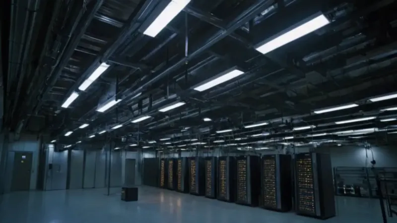 Un científico observa una máquina compleja