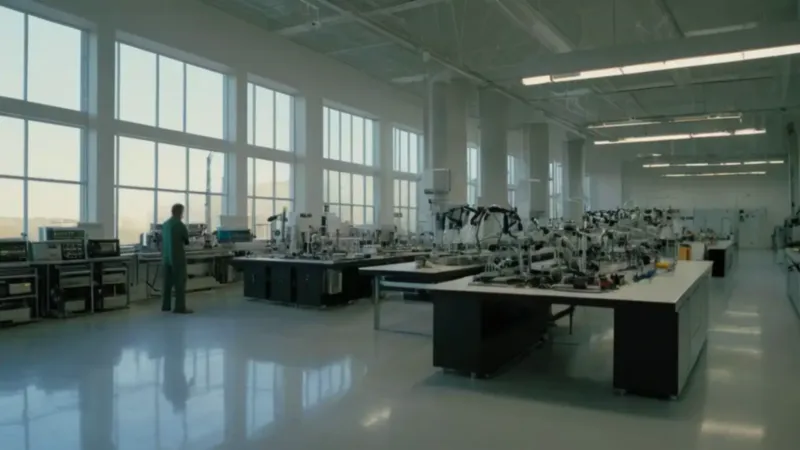 Figura solitaria en un laboratorio avanzado