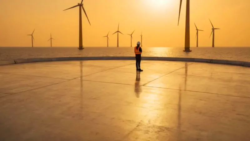 Un operario contempla la planta de renovables
